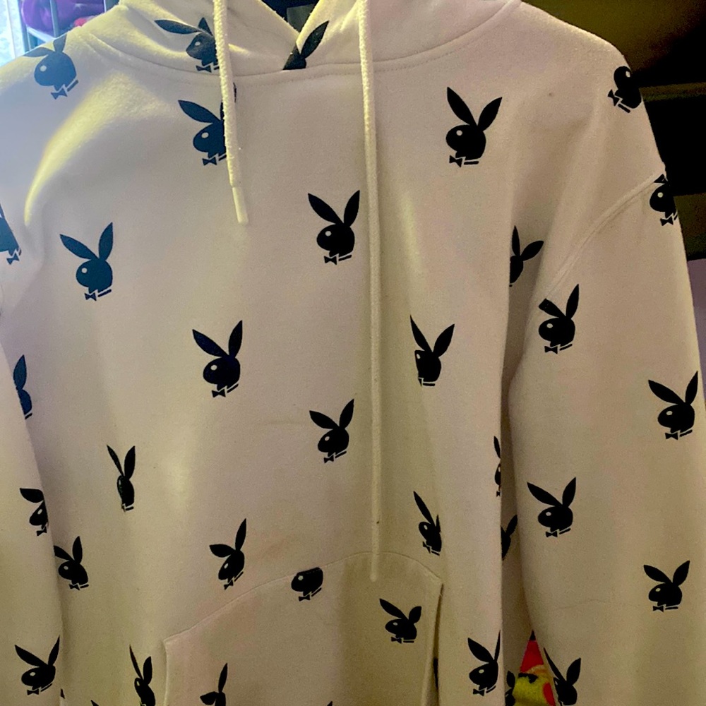 PLAYBOY hoodie Never worn! : size S/P color: black/white